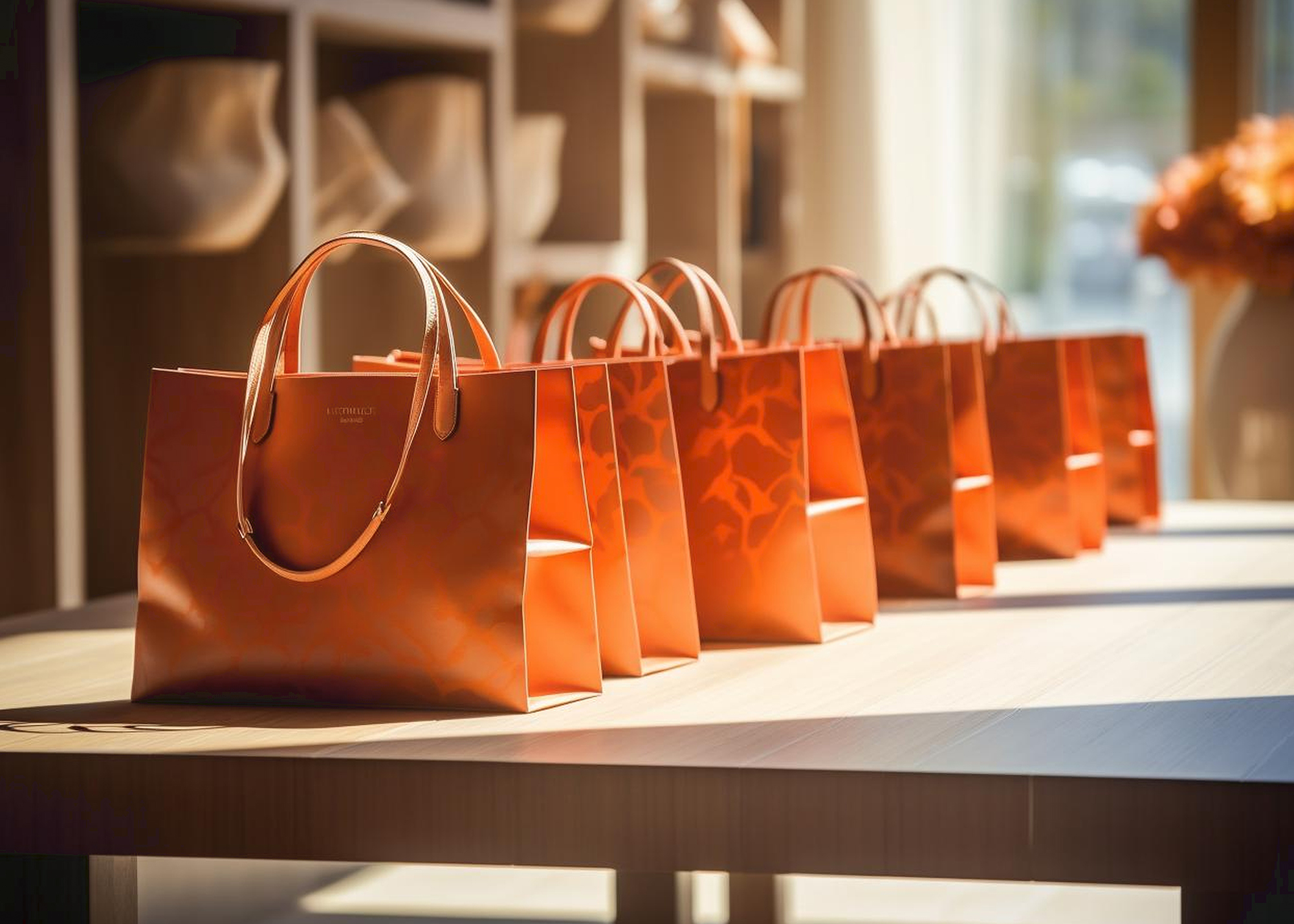 elegant-shopping-bags-wooden-table-with-natural