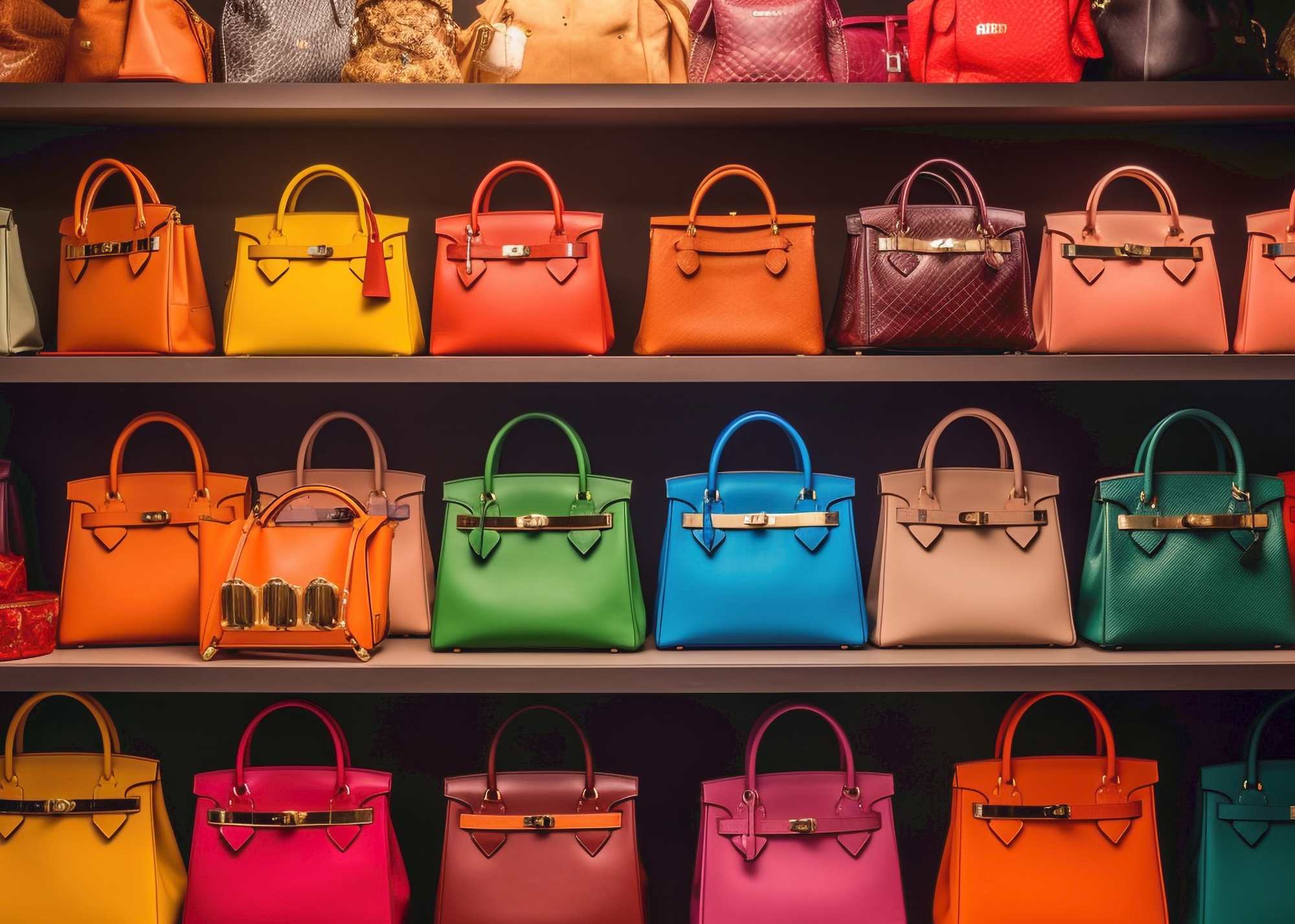 fashionable-women-collection-multi-colored-leather-purses-generated-by-ai
