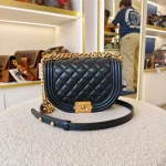 Chanel, Boy Chanel Messenger Bag,  8", Black, Very Very  Good - Image 3