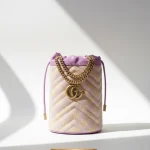 Gucci, GG Marmont Mini Bucket Bag, Mini, Purple, Very Good