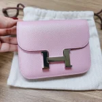 Hermes, Constance Slim Wallet, , Pink, Very Very  Good - Image 2