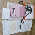 Hermes, Constance Slim Wallet, , Pink, Very Very  Good - Image 28