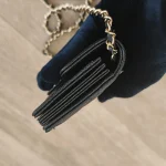 Chanel, Classic Flap Card Holder With Chain, , Black, Used Once - Image 8