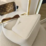 Prada, Vitello Daino Bucket Bag, , White, Very Good - Image 5