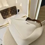 Prada, Vitello Daino Bucket Bag, , White, Very Good - Image 6