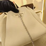 Prada, Vitello Daino Bucket Bag, , White, Very Good - Image 19