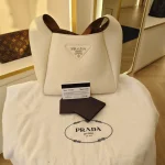 Prada, Vitello Daino Bucket Bag, , White, Very Good - Image 20