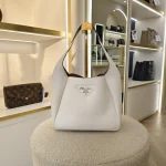Prada, Vitello Daino Bucket Bag, , White, Very Good - Image 21