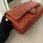 Chanel, Chanel Classic Flap, 10", Orange, Very Good - Image 6