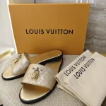 Louis Vuitton, Lock It Flat Mule, 37, Gold, Very Very  Good - Image 2