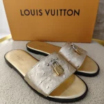 Louis Vuitton, Lock It Flat Mule, 37, Gold, Very Very  Good - Image 5