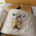Louis Vuitton, Lock It Flat Mule, 37, Gold, Very Very  Good - Image 6