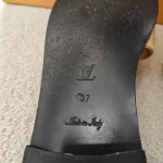 Louis Vuitton, Lock It Flat Mule, 37, Gold, Very Very  Good - Image 10