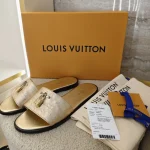 Louis Vuitton, Lock It Flat Mule, 37, Gold, Very Very  Good - Image 12