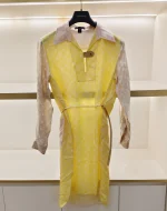 Louis Vuitton, Fil Coupé Monogram Shirt Dress , 36, Yellow, Like New - Image 2