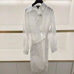 Louis Vuitton, Poplin Monogram Shirt Dress, 34, White, Like New - Image 2