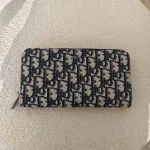Dior, Oblique Zipped Long Wallet, , Blue, New - Image 2