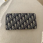 Dior, Oblique Zipped Long Wallet, , Blue, New - Image 3