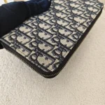 Dior, Oblique Zipped Long Wallet, , Blue, New - Image 5
