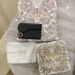 Dior, Saddle Lotus Wallet , , Black, Very Good - Image 2