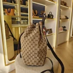 Gucci, Drawstring Bagpack, , Beige, Like New - Image 4