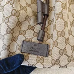 Gucci, Drawstring Bagpack, , Beige, Like New - Image 10