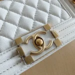 Chanel, Boy Handle Mini,  8", White, New - Image 7