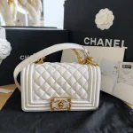 Chanel, Boy Handle Mini,  8", White, New - Image 14