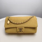 Chanel, Chevron Crumpled, 10", Yellow, Good - Image 2