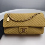 Chanel, Chevron Crumpled, 10", Yellow, Good - Image 3