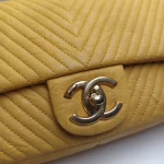 Chanel, Chevron Crumpled, 10", Yellow, Good - Image 9