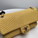 Chanel, Chevron Crumpled, 10", Yellow, Good - Image 14