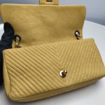 Chanel, Chevron Crumpled, 10", Yellow, Good - Image 16