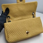 Chanel, Chevron Crumpled, 10", Yellow, Good - Image 17