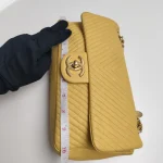 Chanel, Chevron Crumpled, 10", Yellow, Good - Image 26