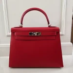 Hermes, Kelly 28 Sellier Verso, 28, Red, Very Very  Good - Image 4