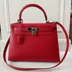 Hermes, Kelly 28 Sellier Verso, 28, Red, Very Very  Good - Image 5