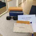 Louis Vuitton, 1.1 Evidence Metal Square Sunglasses, , Black, Like New - Image 14