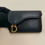 Dior, Saddle Lotus Wallet , , Black, Very Good - Image 8