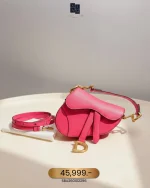 Dior, Saddle Bag, Micro, Pink, Like New - Image 3