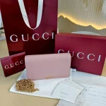 Gucci, Chain Wallet Gucci Script, , Pink, New - Image 28