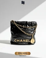 Chanel, 22 Mini Bag, Mini, Black, Very Very  Good