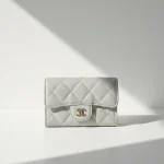 Chanel, Classic Flap Card Holder, , Gray, Very Very  Good