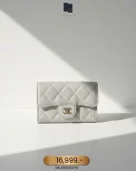 Chanel, Classic Flap Card Holder, , Gray, Very Very  Good