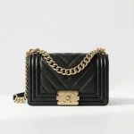 Chanel, Boy 8,  8", Black, Very Like New
