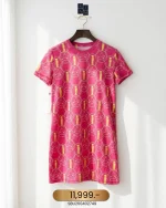 Hermes, Short-Sleeve Dress, 38, Pink, Like New