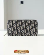 Dior, Oblique Zipped Long Wallet, , Blue, New