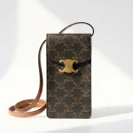 Celine, Vertical Mobile Phone Pouch, , Brown, Very Very  Good