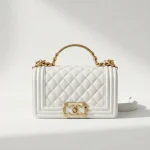 Chanel, Boy Handle Mini,  8", White, New