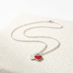 Tiffany & Co, Return to Tiffany® Red Double Heart Tag Pendant, , Silver, New